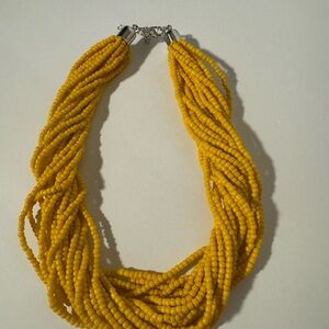 Yellow Multi-Strand Necklace with Twisted Design